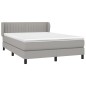 vidaXL Giroletto a Molle con Materasso Grigio Chiaro 140x190cm Tessuto