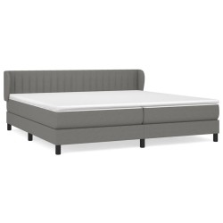 vidaXL Giroletto a Molle con Materasso Grigio Scuro 200x200 cm Tessuto