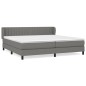 vidaXL Giroletto a Molle con Materasso Grigio Scuro 200x200 cm Tessuto