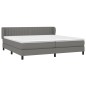 vidaXL Giroletto a Molle con Materasso Grigio Scuro 200x200 cm Tessuto