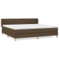 vidaXL Giroletto a Molle con Materasso Marrone Scuro 200x200cm Tessuto