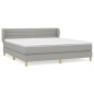 vidaXL Giroletto a Molle con Materasso Grigio Chiaro160x200 cm Tessuto