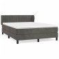 vidaXL Giroletto a Molle con Materasso Grigio Scuro 140x200 cm Velluto