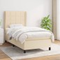vidaXL Giroletto a Molle con Materasso Crema 90x200 cm inTessuto