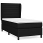 vidaXL Giroletto a Molle con Materasso Nero 80x200 cm inTessuto
