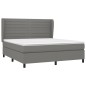 vidaXL Giroletto a Molle con Materasso Grigio Scuro 160x200 cm Tessuto