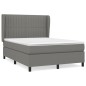 vidaXL Giroletto a Molle con Materasso Grigio Scuro 140x200cm Tessuto