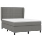 vidaXL Giroletto a Molle con Materasso Grigio Scuro 140x200cm Tessuto