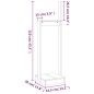 Portalegna Bianco 33,5x30x110 cm in Legno Massello di Pino