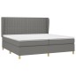 vidaXL Giroletto a Molle con Materasso Grigio Scuro 200x200 cm Tessuto