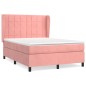 vidaXL Giroletto a Molle con Materasso Rosa 140x200 cm in Velluto