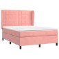 vidaXL Giroletto a Molle con Materasso Rosa 140x200 cm in Velluto