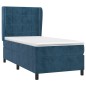 vidaXL Giroletto a Molle con Materasso Blu Scuro 80x200 cm in Velluto