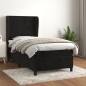 vidaXL Giroletto a Molle con Materasso Nero 80x200 cm in Velluto