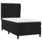 vidaXL Giroletto a Molle con Materasso Nero 80x200 cm in Velluto