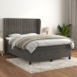 vidaXL Giroletto a Molle con Materasso Grigio Scuro 140x190 cm Velluto
