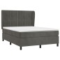 vidaXL Giroletto a Molle con Materasso Grigio Scuro 140x190 cm Velluto