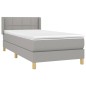 vidaXL Giroletto a Molle con Materasso Grigio Chiaro 90x190 cm Tessuto