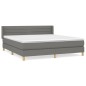 vidaXL Giroletto a Molle con Materasso Grigio Scuro 160x200 cm Tessuto