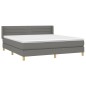 vidaXL Giroletto a Molle con Materasso Grigio Scuro 160x200 cm Tessuto