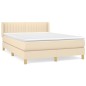 vidaXL Giroletto a Molle con Materasso Crema 140x19 cm in Tessuto