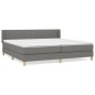 vidaXL Giroletto a Molle con Materasso Grigio Scuro 200x200 cm Tessuto