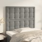 Testiere 2 pz Grigio Chiaro 100x5x78/88 cm in Velluto Testiere 2 pz Grigio Chiaro 100x5x78/88 cm in Velluto