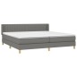 vidaXL Giroletto a Molle con Materasso Grigio Scuro 200x200 cm Tessuto