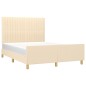 vidaXL Giroletto senza Materasso Crema 140x200 cm in Tessuto vidaXL Giroletto senza Materasso Crema 140x200 cm in Tessuto