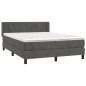 vidaXL Giroletto a Molle con Materasso Grigio Scuro 140x190 cm Velluto