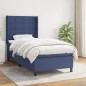 vidaXL Giroletto a Molle con Materasso Blu 80x200 cm inTessuto