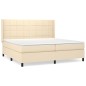 vidaXL Giroletto a Molle con Materasso Crema 200x200 cm in Tessuto