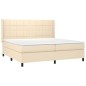vidaXL Giroletto a Molle con Materasso Crema 200x200 cm in Tessuto