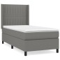 vidaXL Giroletto a Molle con Materasso Grigio Scuro 80x200 cm Tessuto