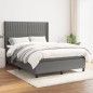 vidaXL Giroletto a Molle con Materasso Grigio Scuro 140x190 cm Tessuto