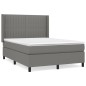 vidaXL Giroletto a Molle con Materasso Grigio Scuro 140x190 cm Tessuto