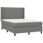 vidaXL Giroletto a Molle con Materasso Grigio Scuro 140x190 cm Tessuto