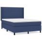 vidaXL Giroletto a Molle con Materasso Blu 140x200 cm in Tessuto