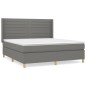 vidaXL Giroletto a Molle con Materasso Grigio Scuro 160x200 cm Tessuto