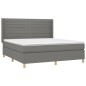 vidaXL Giroletto a Molle con Materasso Grigio Scuro 160x200 cm Tessuto