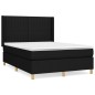 vidaXL Giroletto a Molle con Materasso Nero 140x190 cm in Tessuto
