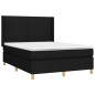 vidaXL Giroletto a Molle con Materasso Nero 140x190 cm in Tessuto