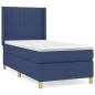 vidaXL Giroletto a Molle con Materasso Blu 80x200 cm inTessuto