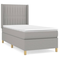 vidaXL Giroletto a Molle con Materasso Grigio Chiaro 80x200 cm Tessuto