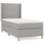 vidaXL Giroletto a Molle con Materasso Grigio Chiaro 80x200 cm Tessuto