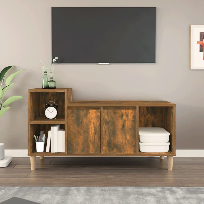 Mobile TV Rovere Fumo 100x35x55 cm in Legno Multistrato Mobile TV Rovere Fumo 100x35x55 cm in Legno Multistrato