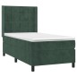 vidaXL Giroletto a Molle con Materasso Verde Scuro 90x200 cm Velluto