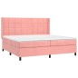 vidaXL Giroletto a Molle con Materasso Rosa 200x200 cm in Velluto