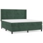 vidaXL Giroletto a Molle con Materasso Verde Scuro 160x200 cm Velluto