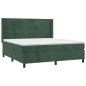 vidaXL Giroletto a Molle con Materasso Verde Scuro 160x200 cm Velluto